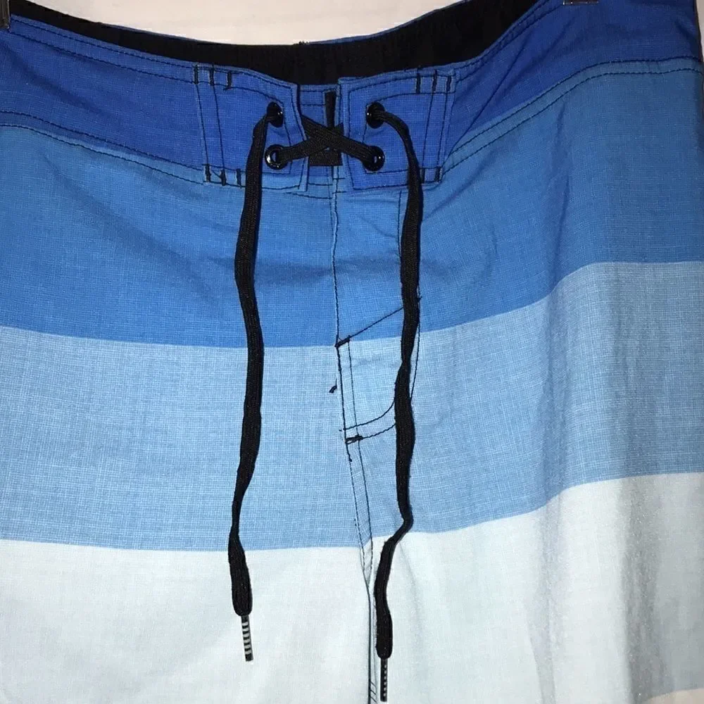 O'Neill‎ Men's Blue White Color Block Drawstrings Swim Shorts Size 30